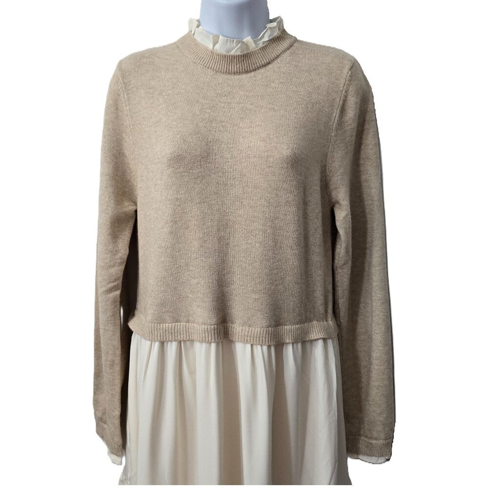 NEW Baltic Born Sophie Sweater Dress L Knit Flowy Lined Natural Ivory Boho Beach - Picture 4 of 11